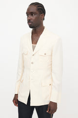 Prada Silk Patch Pocket Blazer