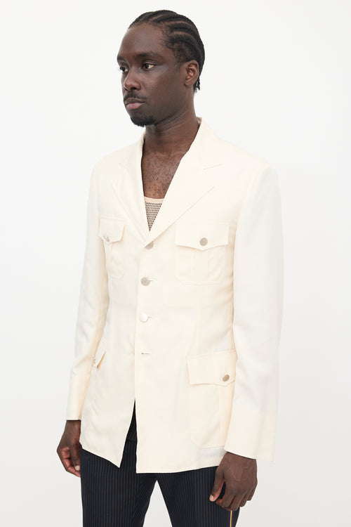 Prada Silk Patch Pocket Blazer