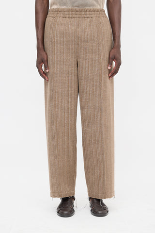 AMI Paris Wool Tweed Wide Leg Pant