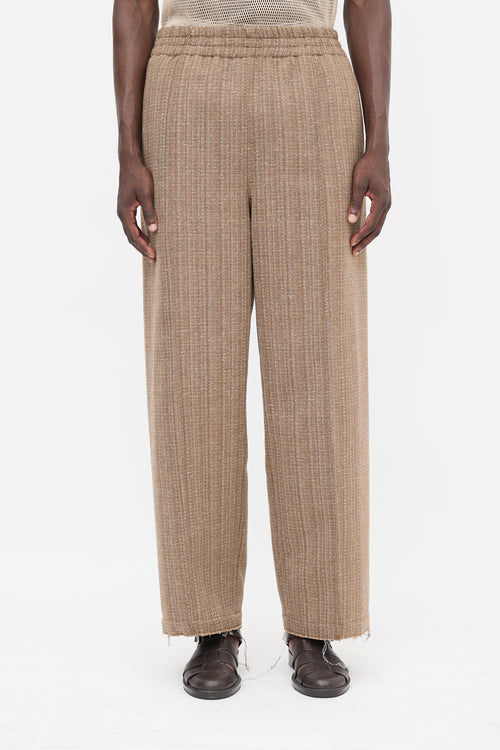 AMI Paris Wool Tweed Wide Leg Pant