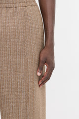 AMI Paris Wool Tweed Wide Leg Pant