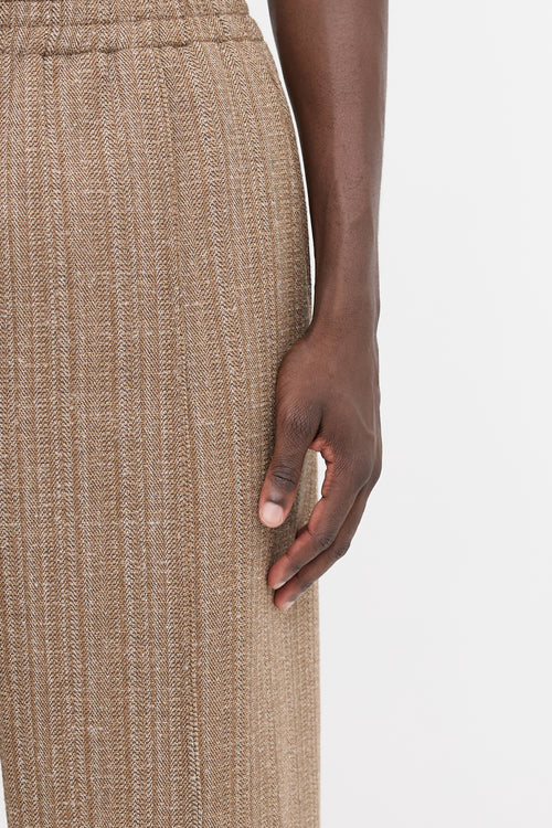 AMI Paris Wool Tweed Wide Leg Pant