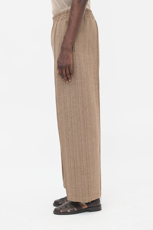 AMI Paris Wool Tweed Wide Leg Pant
