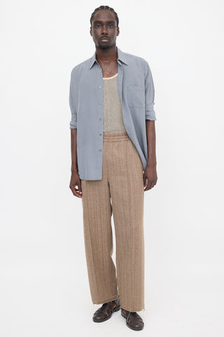 AMI Paris Wool Tweed Wide Leg Pant
