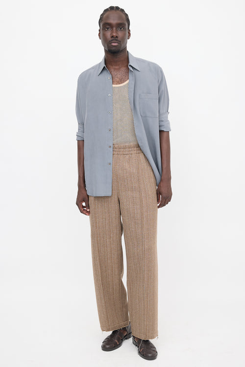 AMI Paris Wool Tweed Wide Leg Pant