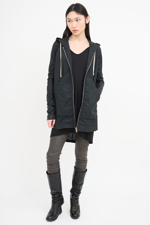 Rick Owens Drkshdw Black Hooded Jacket