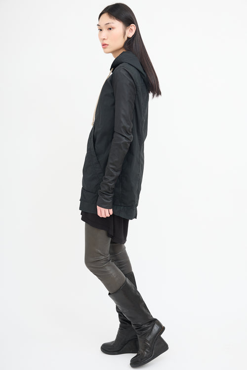 Rick Owens Drkshdw Black Hooded Jacket