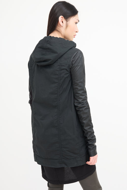 Rick Owens Drkshdw Black Hooded Jacket