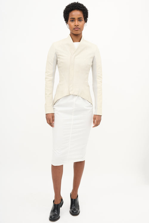 Rick Owens Leather Shawl Jacket