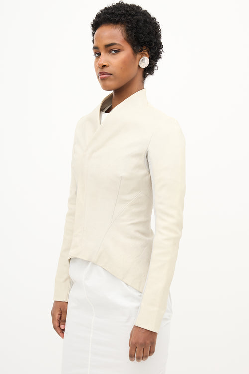 Rick Owens Leather Shawl Jacket