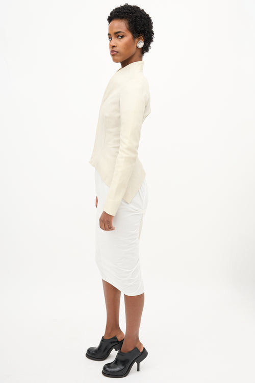 Rick Owens Leather Shawl Jacket