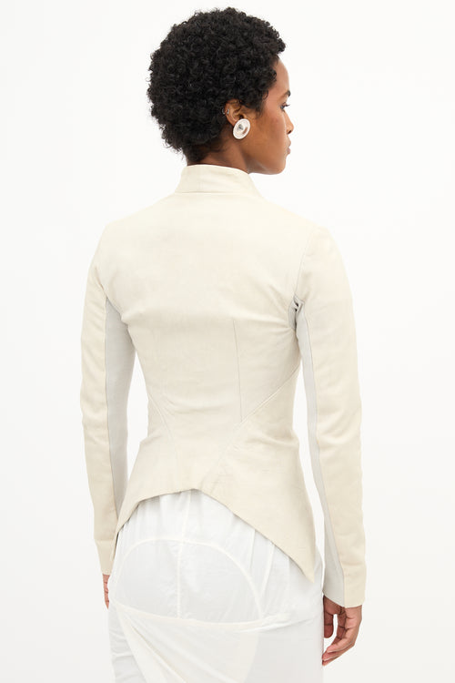 Rick Owens Leather Shawl Jacket