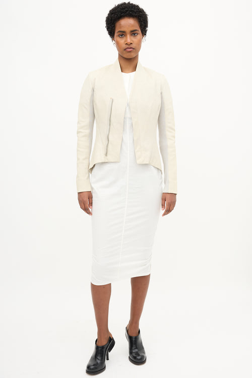 Rick Owens Leather Shawl Jacket