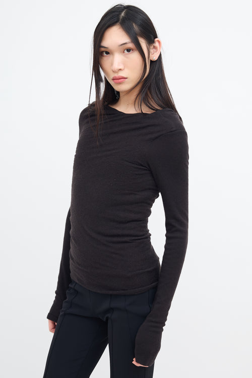 Rick Owens Lilies Black Wool Cowl Neck Top