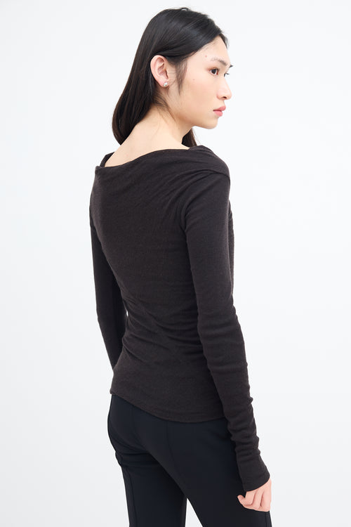 Rick Owens Lilies Black Wool Cowl Neck Top