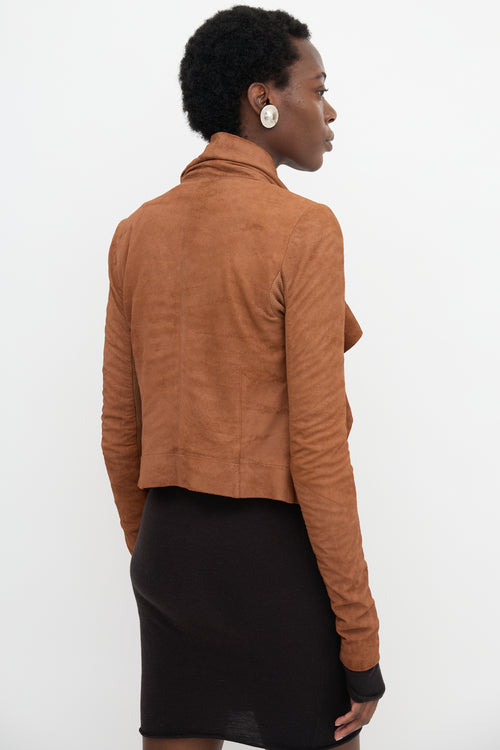 Rick Owens Suede High Neck Jacket