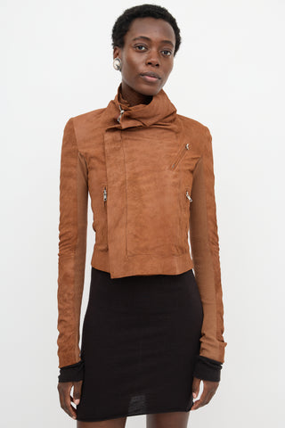 Rick Owens Suede High Neck Jacket