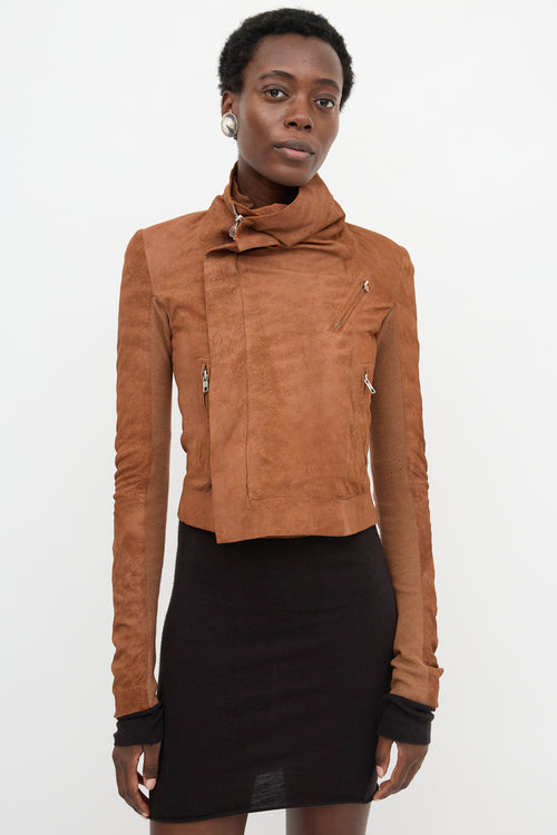 Rick Owens Suede High Neck Jacket