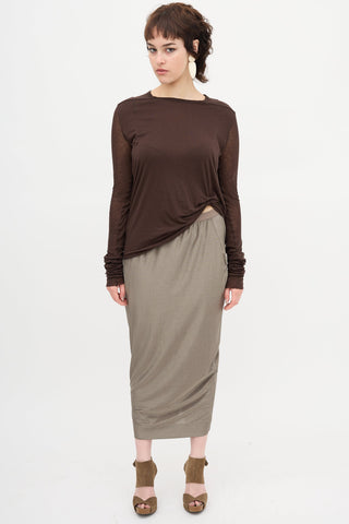 Rick Owens Lilies Metallic Knit Skirt
