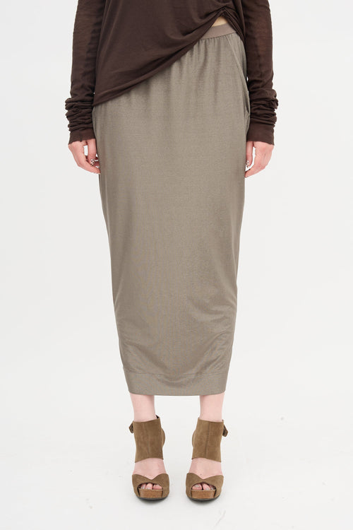 Rick Owens Lilies Metallic Knit Skirt
