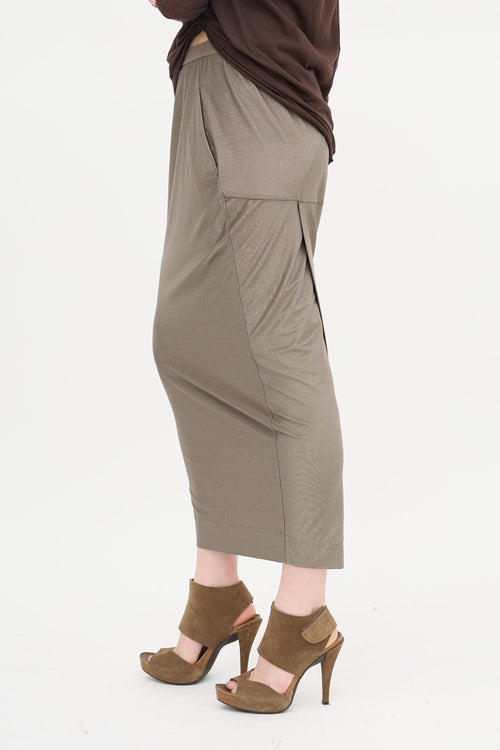 Rick Owens Lilies Metallic Knit Skirt