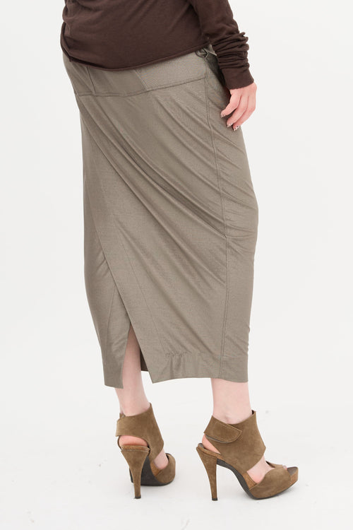 Rick Owens Lilies Metallic Knit Skirt