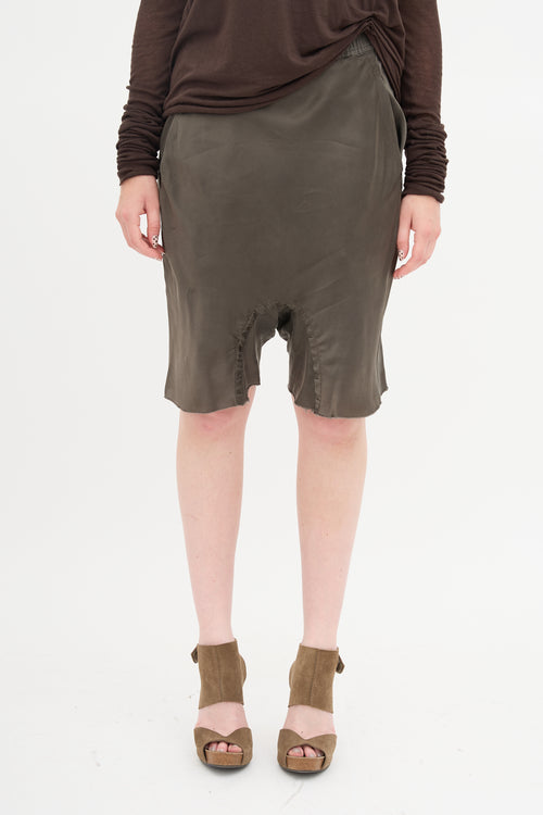 Rick Owens Fall 2016 Satin Drop Seat Shorts