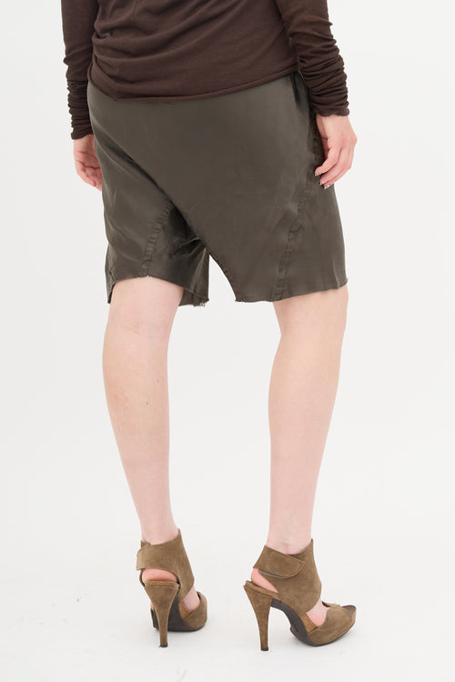 Rick Owens Fall 2016 Satin Drop Seat Shorts
