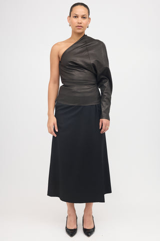 Rick Owens Leather One Shoulder Top
