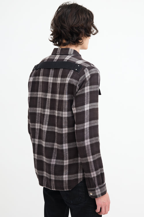 Rick Owens Black & Grey Plaid Shirt