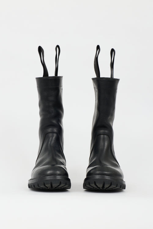 Rick Owens Leather Tall Boot
