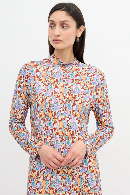 Rixo Jersey Floral Elise Dress