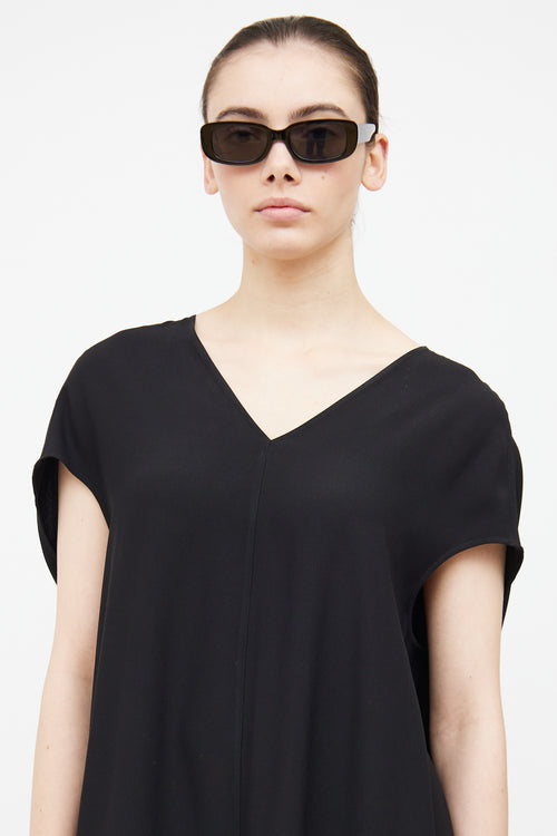 Rick Owens FW 2013 Black V-neck Tunic Dress