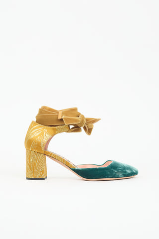 Rochas Velvet Wrap Heel