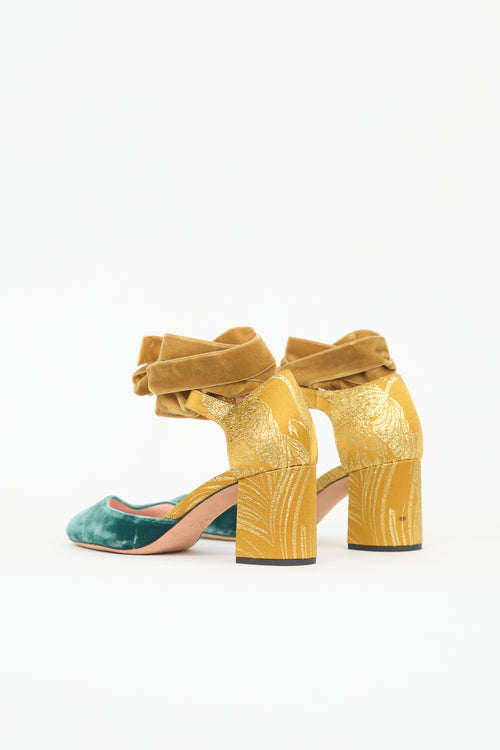 Rochas Velvet Wrap Heel