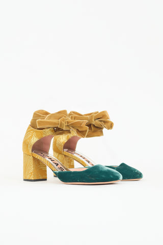 Rochas Velvet Wrap Heel