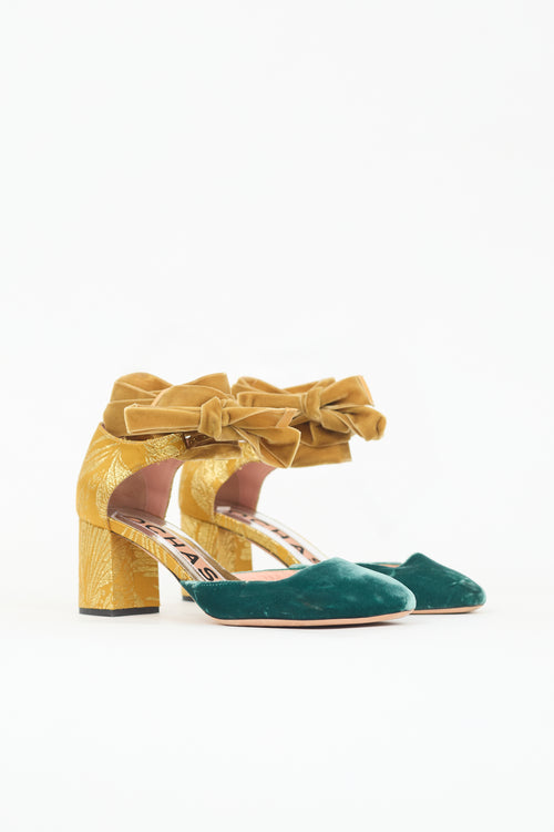 Rochas Velvet Wrap Heel