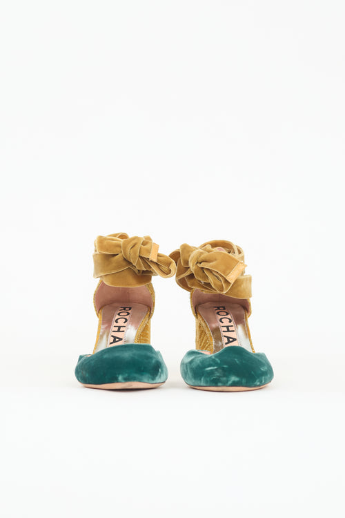 Rochas Velvet Wrap Heel