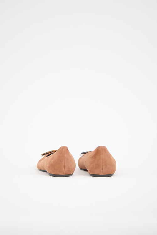 Roger Vivier Suede Buckle Flat