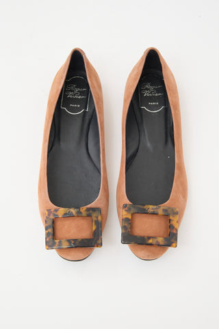 Roger Vivier Suede Buckle Flat