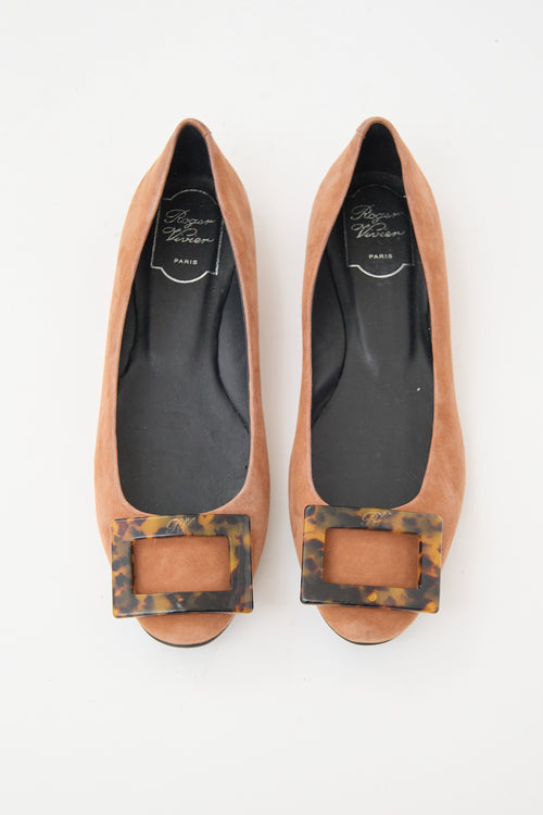 Roger Vivier Suede Buckle Flat