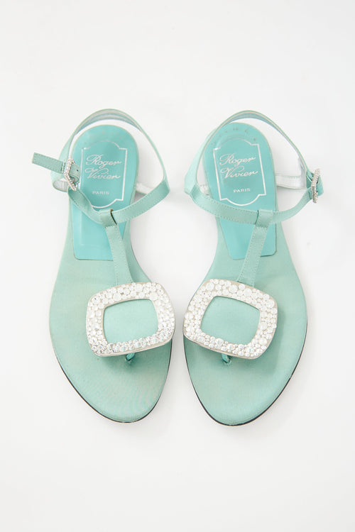 Roger Vivier Satin Embellished Sandal