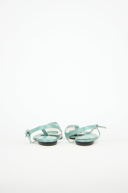 Roger Vivier Satin Embellished Sandal