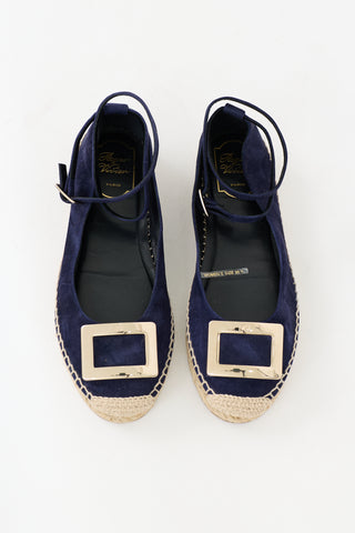Roger Vivier Suede Espadrille Flat