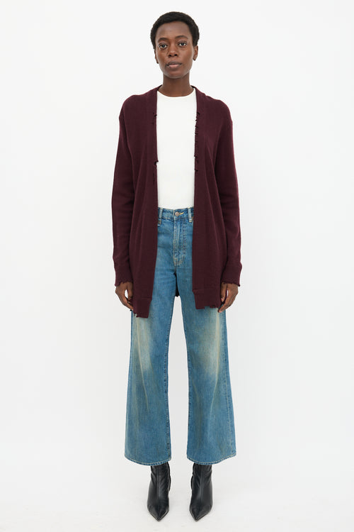 RTA Cashmere Distressed Cardigan