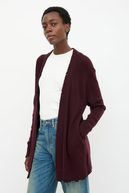 RTA Cashmere Distressed Cardigan