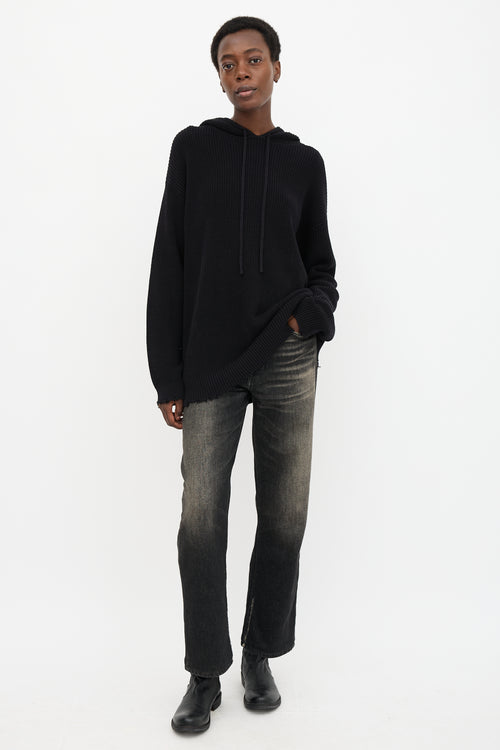 RTA Knit Distressed Hoodie