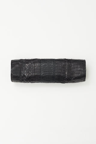 R&Y Augousti Vintage Black Textured Leather Pouch