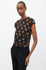 Rabanne Black & Orange Graphic Print O-Ring T-Shirt