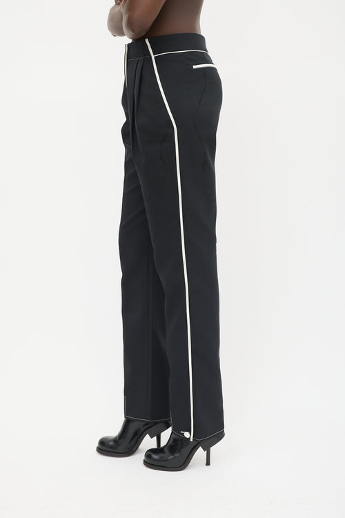 Rabanne Black & White Striped Tuxedo Trouser